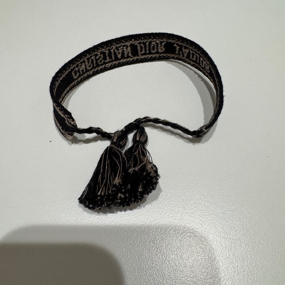 NEW CHRISTIAN DIOR PARIS EMBROIDERED FREINDSHIP BRACELET/ ADJUSTABLE WITH TASSEL - Picture 3 of 5